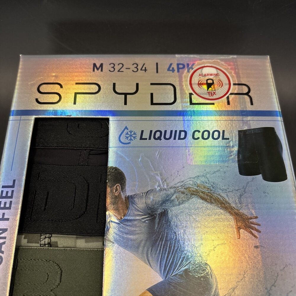SPYDER 4 Pack Liquid Cool Nylon Boxer Briefs Men's M L XL Assorted - Picture 2 of 7